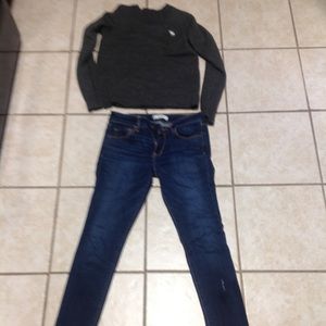 A&F sweater and jeans